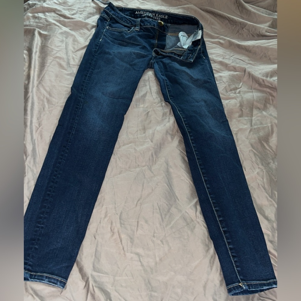 AMERICAN EAGLE Women’s Dark Blue Skinny Jeans Size 2 SHORT